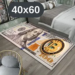 Стильний та зносостійкий килим для дому "100 доларів Bitcoin" 40х60 KT8000201