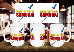 Чашка "WAKE THE F*CK SAMURAI" 425 мл Зелена