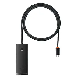 Хаб Baseus Lite Series 4-Port Type-C HUB Adapter Type-C to USB 3.0*4 1m WKQX030401 Black