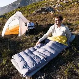 Спальник з натуральним пухом Naturehike CW400 NH18C400-D розмір L жовто-сірий - мініатюра 2