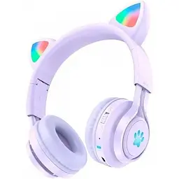 Навушники дитячі Hoco Cat Ear Kids BT Headphones W39 блакитні - мініатюра 10