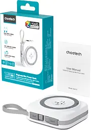 УМБ Choetech Magnetic Wireless 10000mAh 22,5W PD USB-A,USB-C,build-in USB-C,Apple Watch charger - мініатюра 4