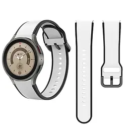 Браслет Double Line для Samsung Galaxy Watch 6 Classic 43mm 6 Classic 47mm - біло-чорний ширина кріплення 20мм силікон Watchbands (W12-7WB57671821) - мініатюра 5
