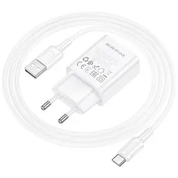 МЗП Borofone BA110A Lemi 7.5W (1USB-A) + кабель USB to Type-C White - мініатюра 6