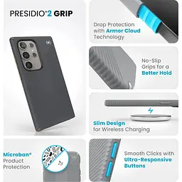 Протиударний чохол Speck Presidio2 Grip Samsung Galaxy S24 Ultra Speck Presidio2 Grip Gray 150619-3212 - мініатюра 11