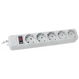 Мережевий подовжувач Power filtr 4.5м Maxxter, 5 розеток, сірий