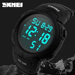 Чоловічий наручний годинник 1068 All Black Skmei acs0030866 - мініатюра 2