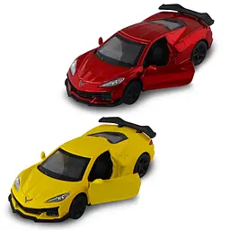 Автомодель TechnoDrive Chevrolet Corvette C8 Z06, 2024 (жовтий, червоний) (250310) - мініатюра 6