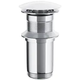 Донний клапан для умивальника Corsan click-clack white без переливу MU03WH, Білий - мініатюра 1