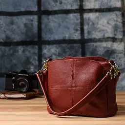 Жіноча шкіряна сумка з трьома секціями. Vintage 22,5х16,5х11,5 см sum0027629 - мініатюра 10