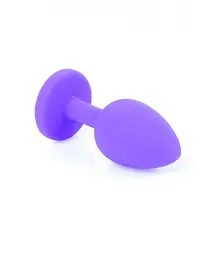 Анальна пробка із кристалом B-Series Jewellery Purple Silikon Plug Small Red Diamond, 7х2.7 см, фіолетовий з червоним - мініатюра 4