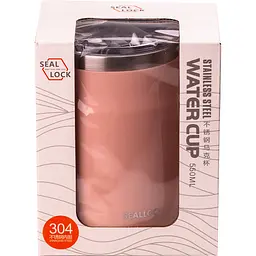 Термочашка 550 мл з нержавіючої сталі з кришкою seal lock, персиковий Happy Life HPGMB5502PE - мініатюра 3