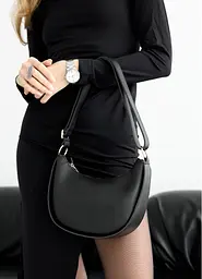 Жіноча сумка Sambag Leoma Baguette чорна 25x9x16 см (54100001) - мініатюра 6