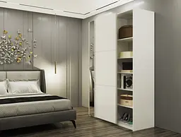 Шафа-купе Doros G-Caiser 1 ДСП/1 дзеркало/3 частини 160х60х240 см Білий (42002103) - мініатюра 7
