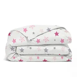Дитяча постільна білизна в ліжечко PINK STARS, рожевий (StarCarnivalRoseGrey_34Bubble_140) - мініатюра 3