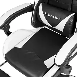 Крісло геймерське Kruger&Matz GX-150 з підставкою для ніг Black/White - мініатюра 8