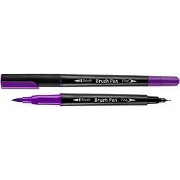 Маркер акварельний Santi Brush Pen SW-08 фіолетовий двосторонній 6 шт. (391008)