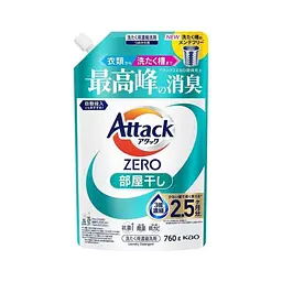 Японский концентрированный гель для стирки Kao Attack ZERO для сушки в помещении, пополнение 760 г