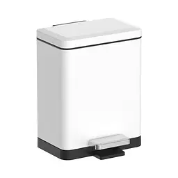 Відро для сміття з плавним закриттям прямокутне Koer TC-010306-08 6 л white KR5601, Білий матовий - мініатюра 7