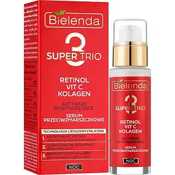 Сироватка проти зморшок Bielenda Super Trio Retinol + Vit C + Kolagen активно відновлююча нічна 30 мл - мініатюра 2