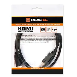Кабель мультимедійний HDMI M to HDMI M 4.0m black REAL-EL (EL123500019) - мініатюра 3