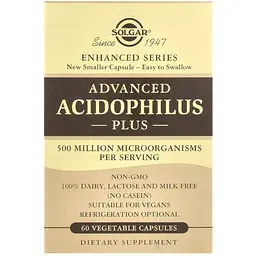 Пробіотики Solgar Advanced Acidophilus Plus 60 вегетаріанських капсул - мініатюра 3