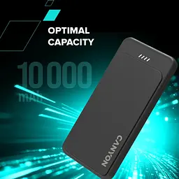 Батарея універсальна Canyon OnPower 100 10000mAh, 5В/2А, Black (CNS-CPB100B) - мініатюра 6