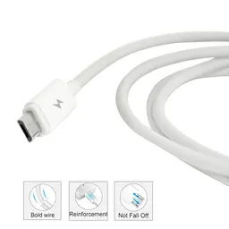 Шнур для зарядки 1м Micro to USB cable Fast charge микро ЮСБ кабель белый провод для зарядки телефона - миниатюра 4