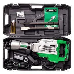 Відбійний молоток Apro DH2300 SDS-HEX 70 Дж 2300 Вт + кейс 30412 - мініатюра 4