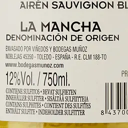 Вино Bienvenido Munoz Airen Sauvignon Blanc, біле, сухе, 0,75 л - мініатюра 3