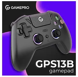 Геймпад Bluetooth джойстик GamePro GPS-13B Bluetooth 5.3/USB (PC/iOS/Android/PS3/PS4) DualShock RGB Black - мініатюра 16