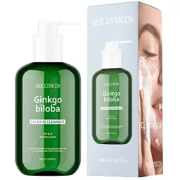 Заспокійливий очищувальний гель для обличчя Hollyskin Ginkgo biloba Calming Cleanser з ектрактом гінкго білоба, 200 мл