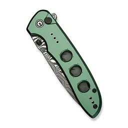 Ніж складаний туристичний Civivi Hyperpulse, (8.9 см) Damascus / Aluminum темно-зелений - мініатюра 4