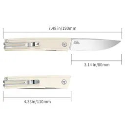 Ніж складаний туристичний SRM Gent 401LC-GT (8.3 см) 10Cr / G10 білий - мініатюра 12