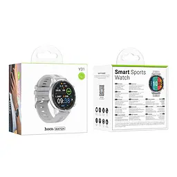 Смарт-годинник Hoco Y31 37mm, 250 mAh, Smart sports watch (call version) Silver (6942007654104) - мініатюра 2
