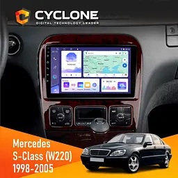 Штатна магнітола Mercedes-Benz S-Class (W220) 1998-2005 Cyclone C9-011 4x64, DSP Cyclone (НФ-00007346)