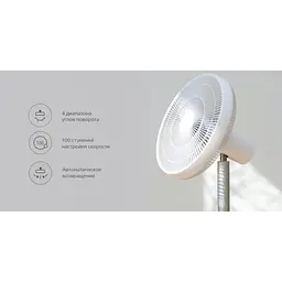 Вентилятор XiaomiSmartMi Wi-Fi Standing Fan 2S Global ZLBPLDS03ZM PNP6004EU - мініатюра 6