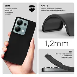 Чехол-накладка для смартфона Xiaomi Redmi Note 13 Pro 4G Poco M6 Pro 4G противоударный, силиконовый, термополиуретановый (ТПУ), с защитой камеры и корпуса, черный, защита всего корпуса, ArmorStandart (ARM73134) - мініатюра 3