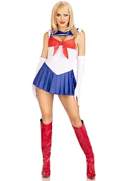 Еротичний костюм Сейлор Мун Leg Avenue Sexy Sailor M, сукня, рукавички, бант - мініатюра 3