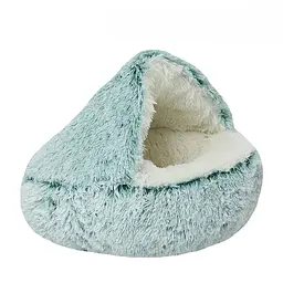 Плюшева лежанка Люпосанчик Green Plush Pet Bed для котів та собак d 50 см