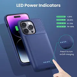 Чохол Feob Battery для iPhone 14 Pro (6,1 дюйма), потужний ультратонкий чохол для зарядки акумулятора ємністю 7200 мАг, захисний - мініатюра 6