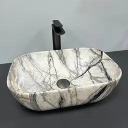 Умивальник VBI Ravenna light gray onyx накладний VBI-011213, Мармур