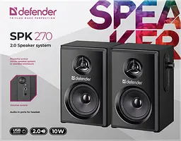Акустика Defender 2.0 SPK-270 10Вт USB Black (65270) (6857922) - мініатюра 8