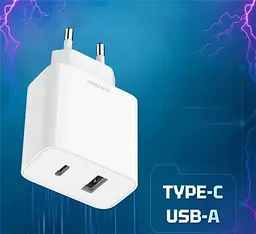 Зарядний пристрій 2 порти Xiaomi CUKTECH A19 30 W Charger (Type-A + Type-C) біле - мініатюра 4