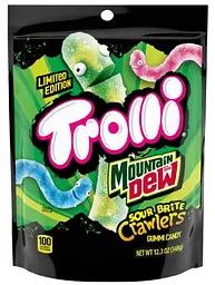 Желейні цукерки Trolli x Mountain Dew Sour Brite Crawlers Gummy Worm Candy 350г