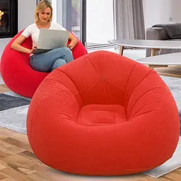 Надувне крісло-пуф Inflatable Sofa / Надувне крісло-мішок 110х110х85 см Червоний