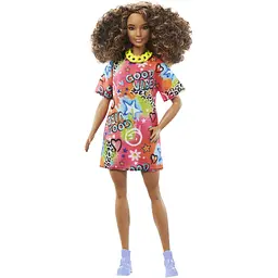Лялька Barbie Модниця в яскравій сукні-футболці, 30 см (HPF77) - мініатюра 2