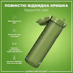 Пляшка для води ION8 1000 мл (ЕКО пляшка) BPA Free, Khaki Green (I8RF1000KGRE) - мініатюра 4