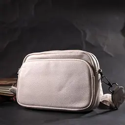 Стильна сумка жіноча крос-боді з натуральної шкіри Vintage 22295 біла - мініатюра 9