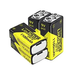 Набор аккумуляторов LiitoKala Lii-USB-9V 4 шт 1100 мАч с USB Type-C кабелем зарядки